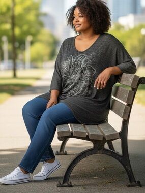 Yummy plus 3x Floral Women's long tunic